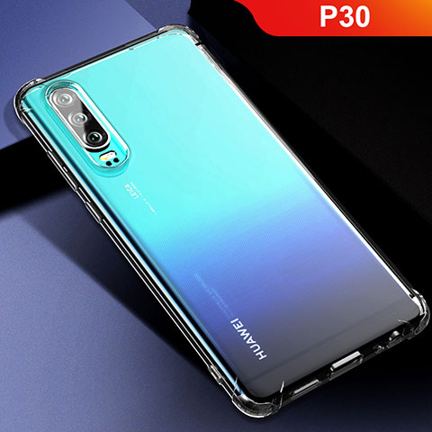 Silikon Schutzhülle Ultra Dünn Tasche Durchsichtig Transparent T02 für Huawei P30 Klar