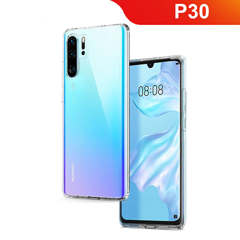 Silikon Schutzhülle Ultra Dünn Tasche Durchsichtig Transparent T02 für Huawei P30 Pro Klar