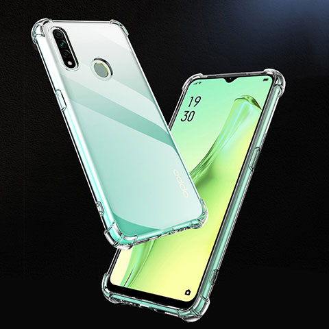 Silikon Schutzhülle Ultra Dünn Tasche Durchsichtig Transparent T02 für Oppo A8 Klar