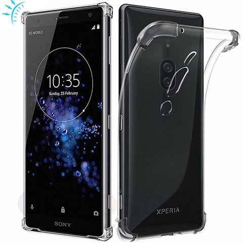 Silikon Schutzhülle Ultra Dünn Tasche Durchsichtig Transparent T02 für Sony Xperia XZ2 Premium Klar