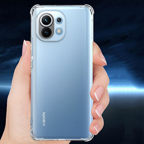 Silikon Schutzhülle Ultra Dünn Tasche Durchsichtig Transparent T02 für Xiaomi Mi 11 Lite 5G NE Klar