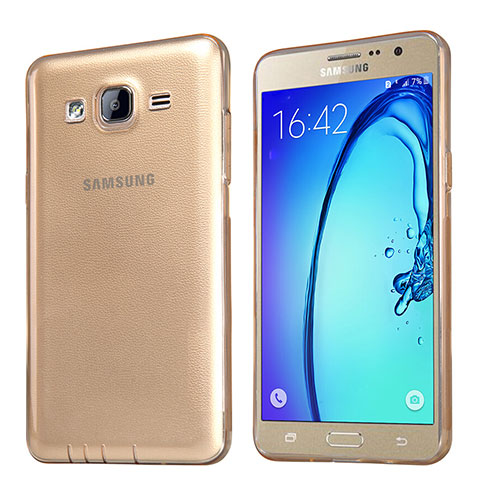 Silikon Schutzhülle Ultra Dünn Tasche Durchsichtig Transparent T03 für Samsung Galaxy On5 Pro Gold