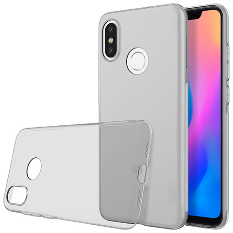 Silikon Schutzhülle Ultra Dünn Tasche Durchsichtig Transparent T03 für Xiaomi Mi 8 Grau