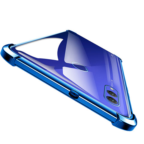 Silikon Schutzhülle Ultra Dünn Tasche Durchsichtig Transparent T04 für Huawei Honor Note 10 Blau