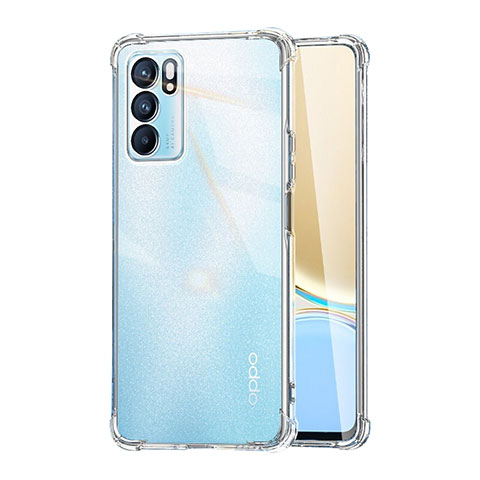 Silikon Schutzhülle Ultra Dünn Tasche Durchsichtig Transparent T04 für Oppo Reno6 5G Klar