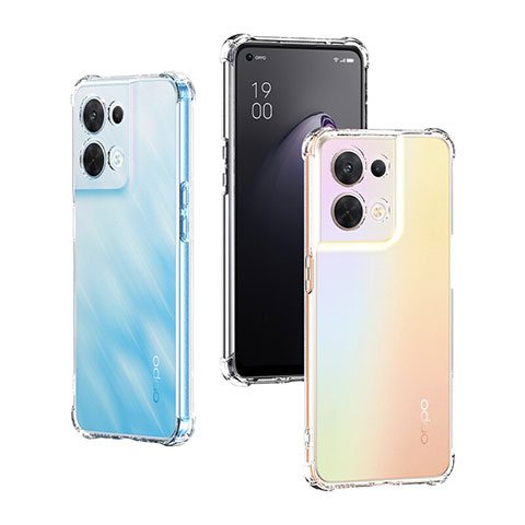 Silikon Schutzhülle Ultra Dünn Tasche Durchsichtig Transparent T04 für Oppo Reno8 Pro 5G Klar