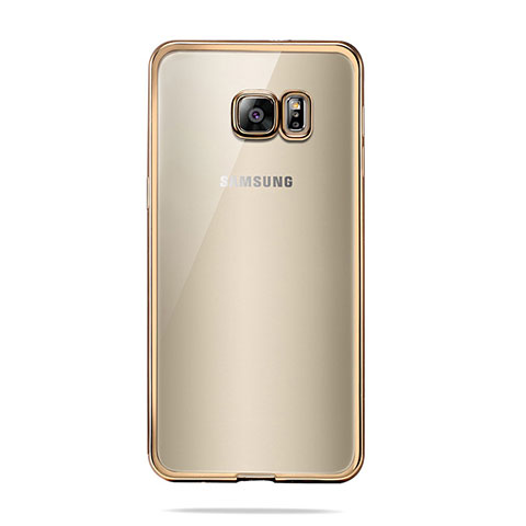 Silikon Schutzhülle Ultra Dünn Tasche Durchsichtig Transparent T04 für Samsung Galaxy S6 SM-G920 Gold