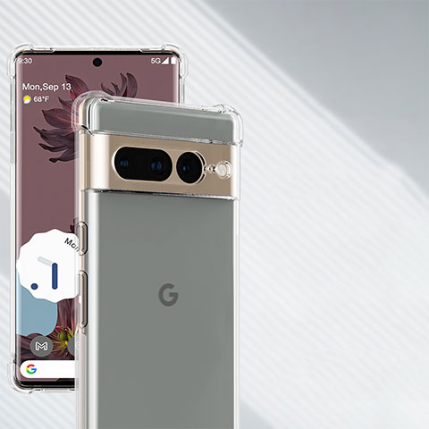 Silikon Schutzhülle Ultra Dünn Tasche Durchsichtig Transparent T05 für Google Pixel 7 Pro 5G Klar