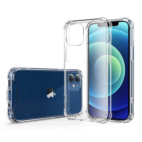 Silikon Schutzhülle Ultra Dünn Tasche Durchsichtig Transparent T06 für Apple iPhone 12 Mini Klar