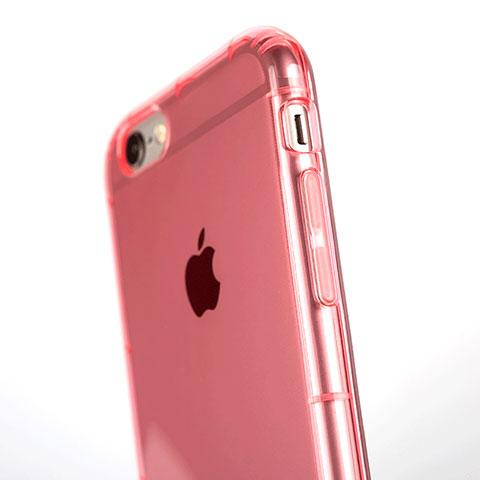 Silikon Schutzhülle Ultra Dünn Tasche Durchsichtig Transparent T06 für Apple iPhone 6S Plus Rosa