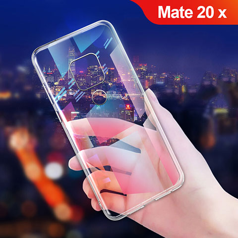 Silikon Schutzhülle Ultra Dünn Tasche Durchsichtig Transparent T06 für Huawei Mate 20 X 5G Klar