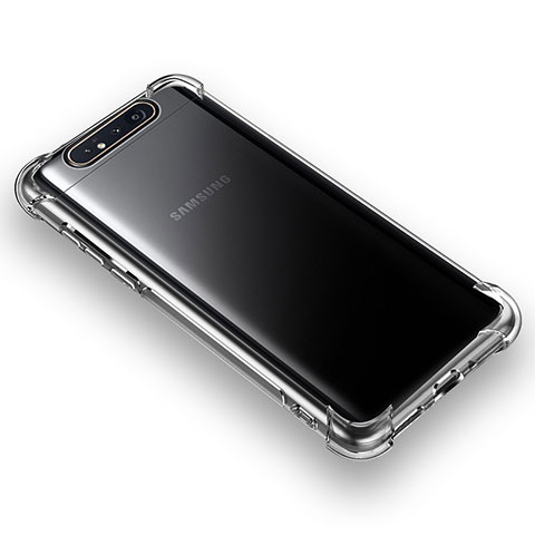 Silikon Schutzhülle Ultra Dünn Tasche Durchsichtig Transparent T06 für Samsung Galaxy A80 Klar