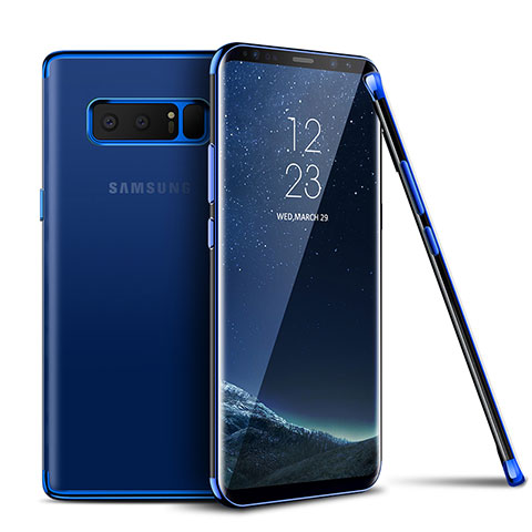 Silikon Schutzhülle Ultra Dünn Tasche Durchsichtig Transparent T06 für Samsung Galaxy Note 8 Blau