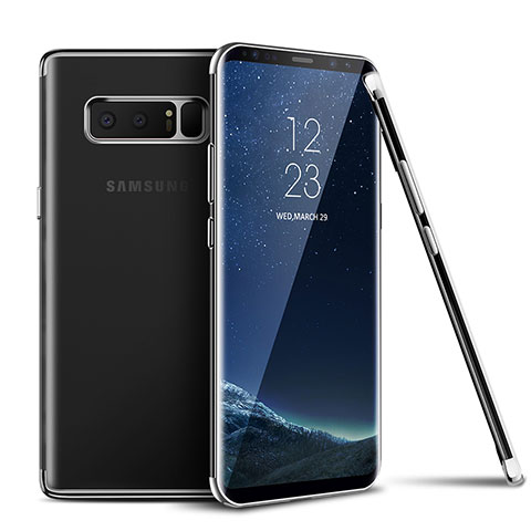 Silikon Schutzhülle Ultra Dünn Tasche Durchsichtig Transparent T06 für Samsung Galaxy Note 8 Duos N950F Silber