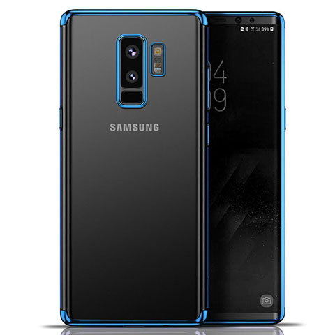 Silikon Schutzhülle Ultra Dünn Tasche Durchsichtig Transparent T06 für Samsung Galaxy S9 Plus Blau