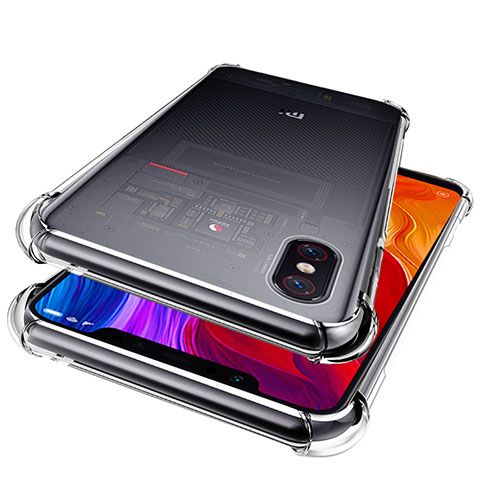 Silikon Schutzhülle Ultra Dünn Tasche Durchsichtig Transparent T06 für Xiaomi Mi 8 Pro Global Version Klar