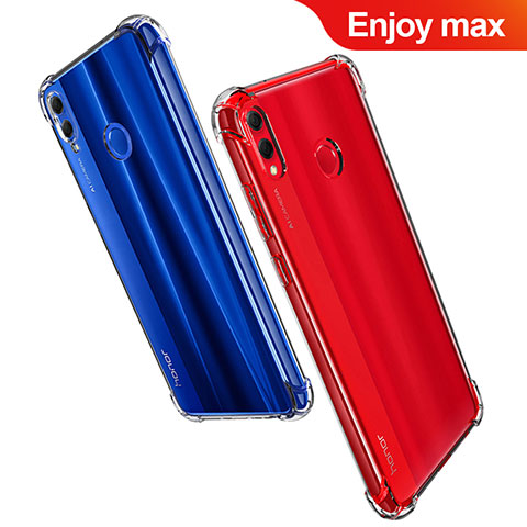 Silikon Schutzhülle Ultra Dünn Tasche Durchsichtig Transparent T07 für Huawei Enjoy Max Klar