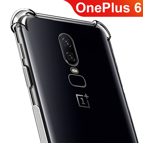 Silikon Schutzhülle Ultra Dünn Tasche Durchsichtig Transparent T07 für OnePlus 6 Klar