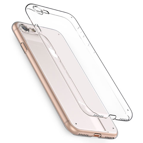 Silikon Schutzhülle Ultra Dünn Tasche Durchsichtig Transparent T08 für Apple iPhone 7 Klar