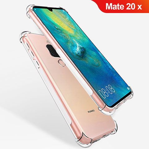 Silikon Schutzhülle Ultra Dünn Tasche Durchsichtig Transparent T08 für Huawei Mate 20 X Klar