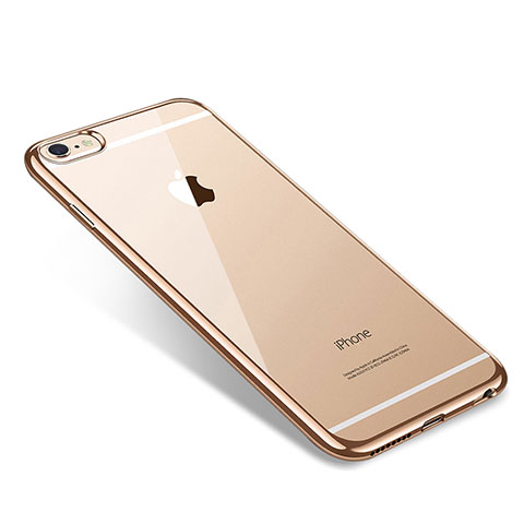 Silikon Schutzhülle Ultra Dünn Tasche Durchsichtig Transparent T09 für Apple iPhone 6 Plus Gold