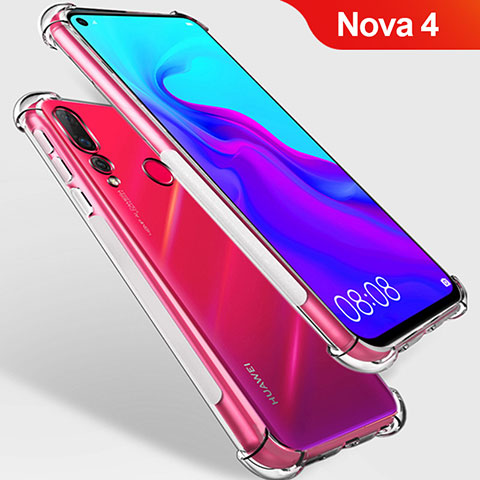 Silikon Schutzhülle Ultra Dünn Tasche Durchsichtig Transparent T09 für Huawei Nova 4 Klar