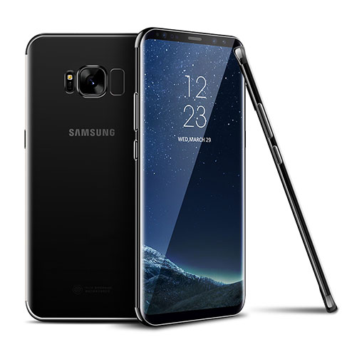 Silikon Schutzhülle Ultra Dünn Tasche Durchsichtig Transparent T09 für Samsung Galaxy S8 Schwarz