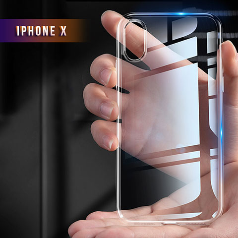 Silikon Schutzhülle Ultra Dünn Tasche Durchsichtig Transparent T12 für Apple iPhone X Klar