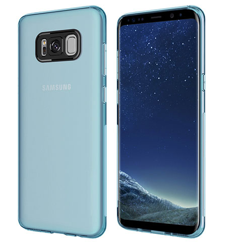 Silikon Schutzhülle Ultra Dünn Tasche Durchsichtig Transparent T15 für Samsung Galaxy S8 Blau