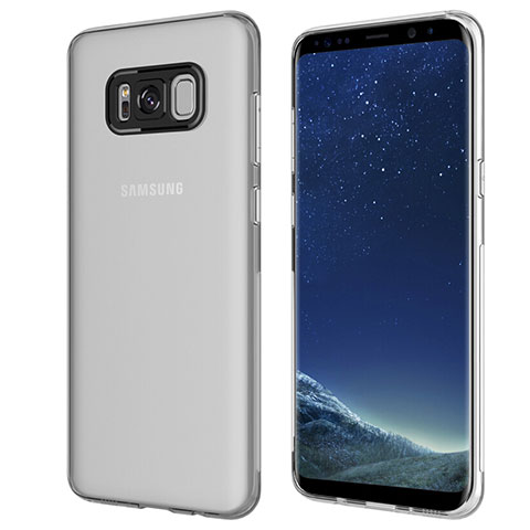 Silikon Schutzhülle Ultra Dünn Tasche Durchsichtig Transparent T15 für Samsung Galaxy S8 Plus Grau