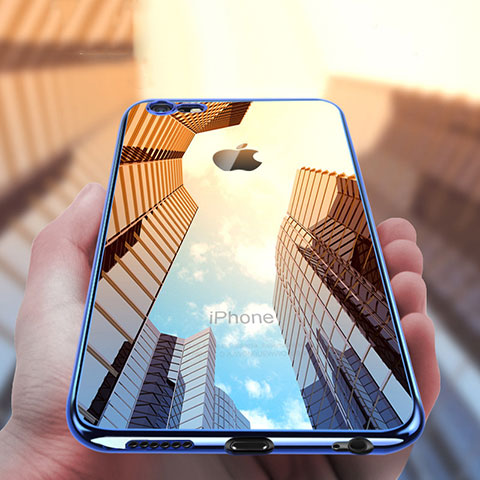 Silikon Schutzhülle Ultra Dünn Tasche Durchsichtig Transparent T16 für Apple iPhone 6 Blau