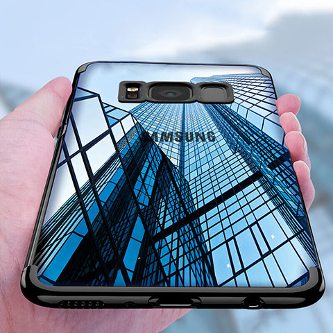 Silikon Schutzhülle Ultra Dünn Tasche Durchsichtig Transparent T17 für Samsung Galaxy S8 Plus Schwarz