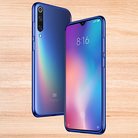 Silikon Schutzhülle Ultra Dünn Tasche Durchsichtig Transparent T17 für Xiaomi Mi 9 Blau