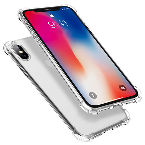 Silikon Schutzhülle Ultra Dünn Tasche Durchsichtig Transparent U01 für Apple iPhone X Klar