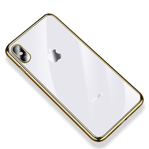 Silikon Schutzhülle Ultra Dünn Tasche Durchsichtig Transparent V03 für Apple iPhone X Gold