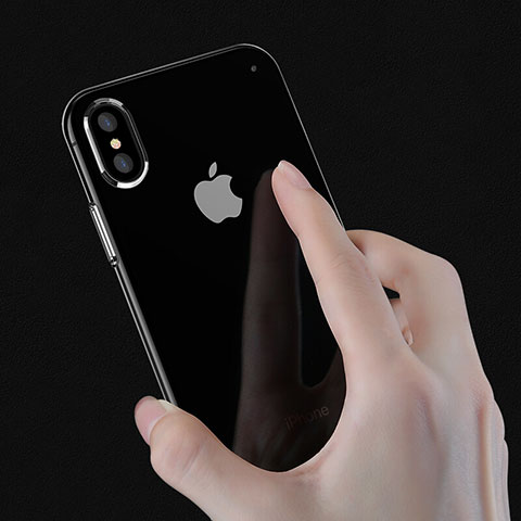 Silikon Schutzhülle Ultra Dünn Tasche Durchsichtig Transparent V06 für Apple iPhone X Klar