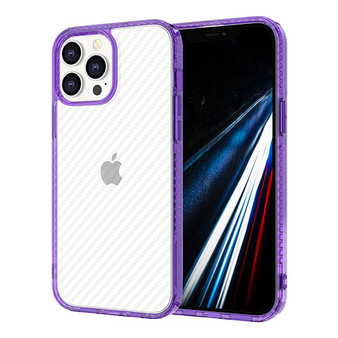 Silikon Schutzhülle Ultra Dünn Tasche Flexible Hülle Durchsichtig Transparent YJ1 für Apple iPhone 13 Pro Max Violett