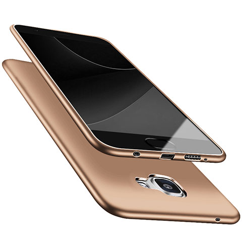 Silikon Schutzhülle Ultra Dünn Tasche S05 für Samsung Galaxy A9 (2016) A9000 Gold