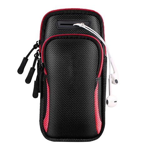 Sport Armband Handytasche Sportarmband Laufen Joggen Universal A01 Rot und Schwarz