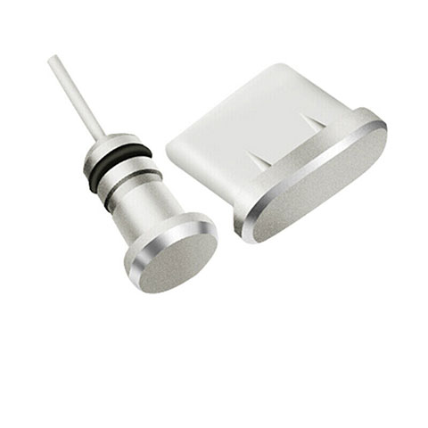 Staubschutz Stöpsel Passend USB-C Jack Type-C Universal H09 für Apple iPhone 15 Pro Max Silber