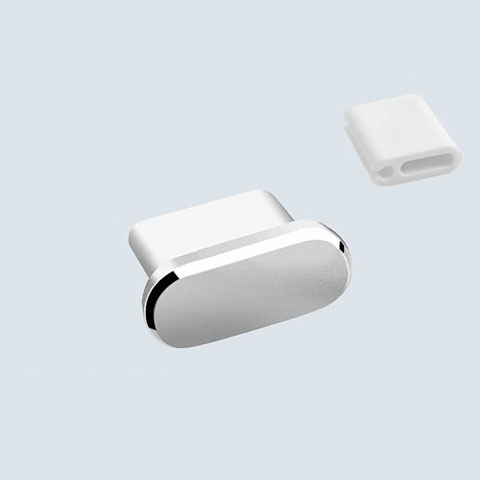 Staubschutz Stöpsel Passend USB-C Jack Type-C Universal H10 für Apple iPhone 15 Pro Silber