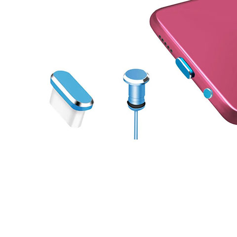 Staubschutz Stöpsel Passend USB-C Jack Type-C Universal H12 für Apple iPhone 15 Pro Blau
