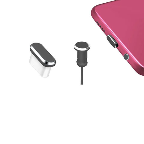 Staubschutz Stöpsel Passend USB-C Jack Type-C Universal H12 für Apple iPhone 15 Pro Max Dunkelgrau