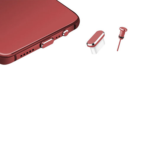 Staubschutz Stöpsel Passend USB-C Jack Type-C Universal H17 für Apple iPhone 15 Pro Max Rot