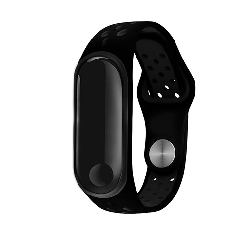 Uhrenarmband Silikon Band für Xiaomi Mi Band 3 Schwarz