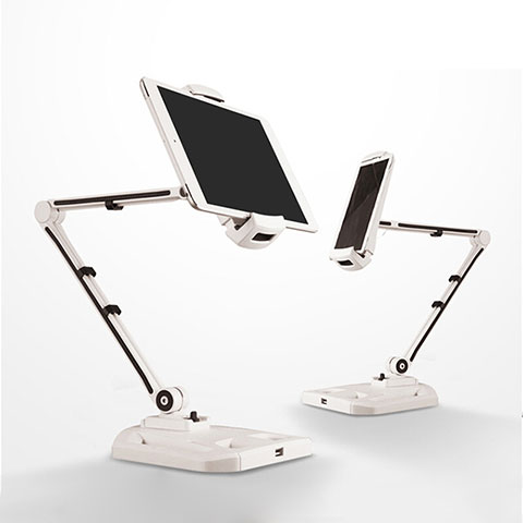Universal Faltbare Ständer Tablet Halter Halterung Flexibel H07 für Apple iPad Air 4 10.9 (2020) Weiß