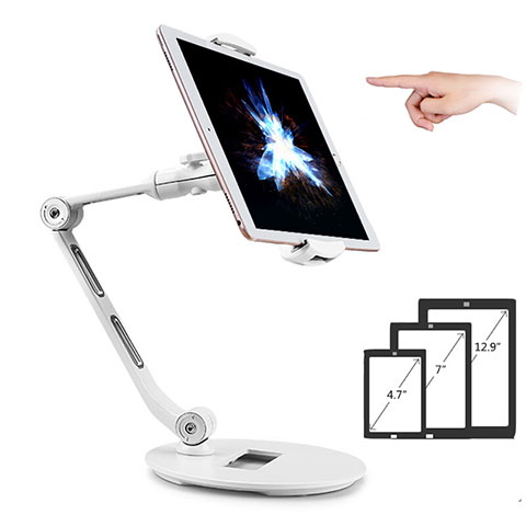Universal Faltbare Ständer Tablet Halter Halterung Flexibel H08 für Samsung Galaxy Tab S7 4G 11 SM-T875 Weiß