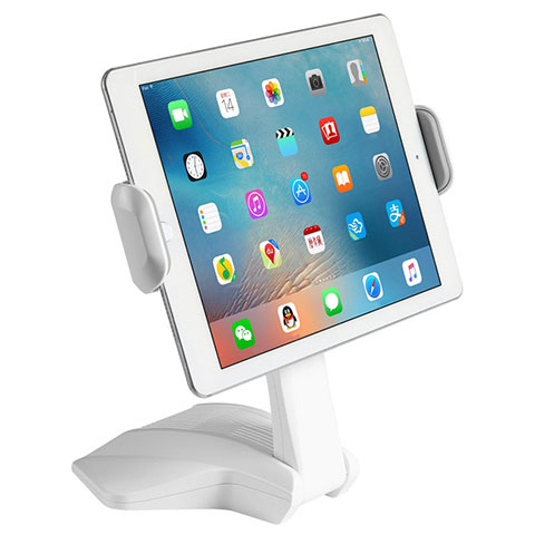 Universal Faltbare Ständer Tablet Halter Halterung Flexibel K03 für Apple iPad Mini 3 Weiß