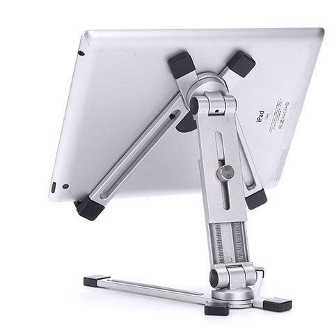 Universal Faltbare Ständer Tablet Halter Halterung Flexibel K19 für Apple iPad Mini 6 Silber