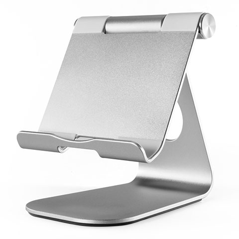 Universal Faltbare Ständer Tablet Halter Halterung Flexibel K23 für Apple iPad 10.2 (2019) Silber
